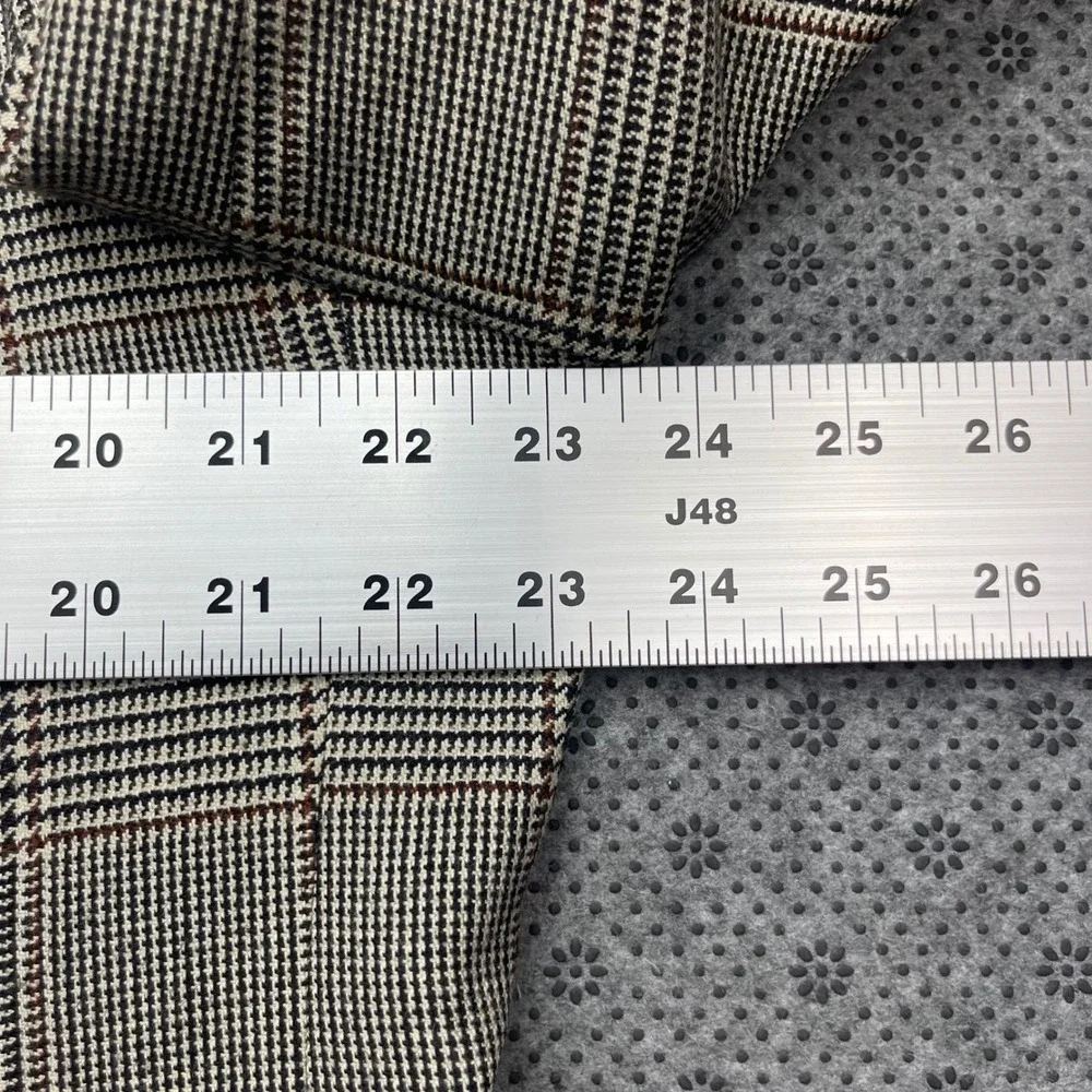 Nordstrom Classic Collection E. Thomas Wool Cashmere Glen‎ Plaid Blazer 46 EX-L